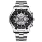 2024  Mens Watches Top Brand Luxury Stainless Steel Waterproof Hollow Out Blue Big Male Wristwatches Relogio Masculino