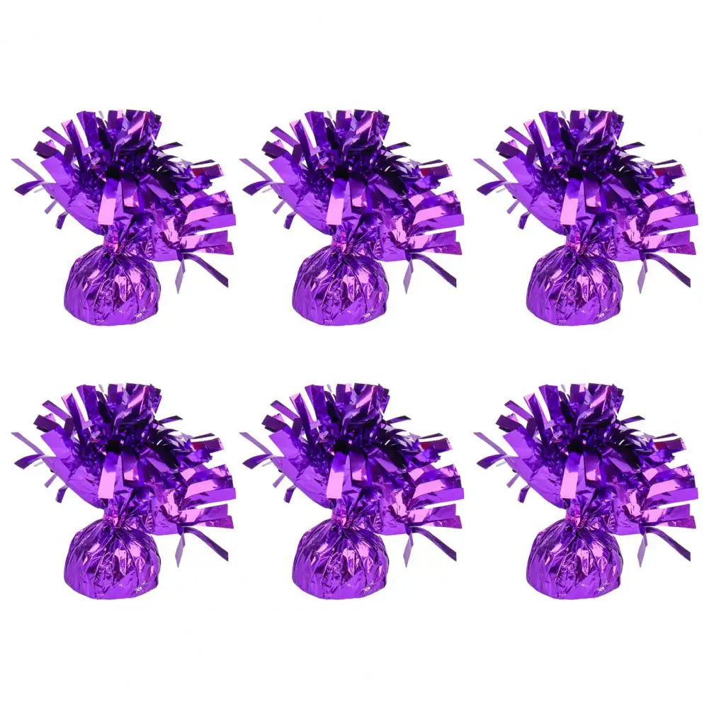 6Pcs Balloon Weight Holder Anti-Floating Foil Paper-Wrapped Long-Lasting Balloon Weights Stainless Balloon Fixation Tool